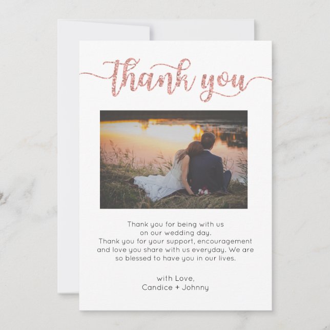Thank You Card, Script Thank You Card, Photo Card (Front)
