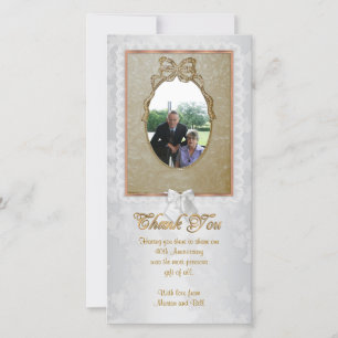 Thank you card special occasion with photo 40th