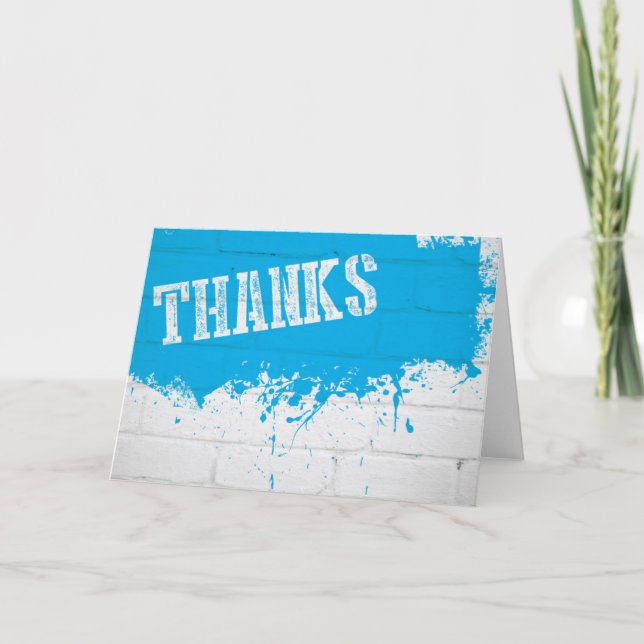 Thank You Card - Spray Paint Stencil Design (Front)