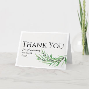 Thank You Card   sprig of greenery