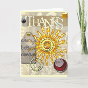 thank you card, sun theme