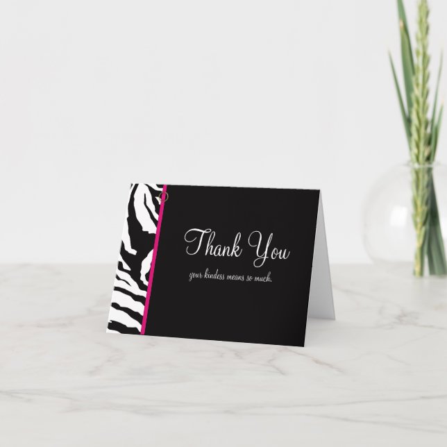 Thank You Card Template ** Bold Zebra Print (Front)