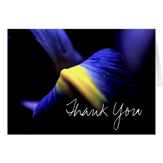 Thank You Card (Template) Iris Floral Macro Blue