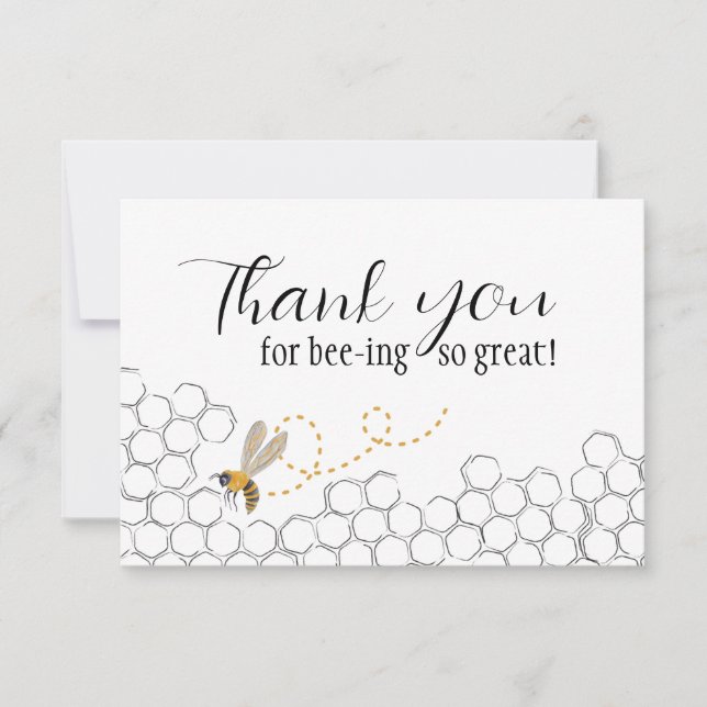 Thank you card- "Thank you for bee-ing so great!" (Front)