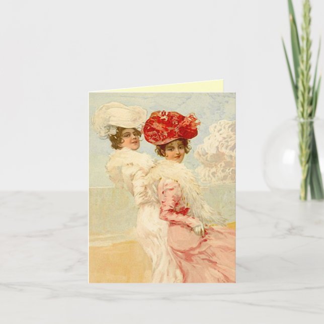 THANK YOU CARD Vintage Victorian Friends Fashions (Front)