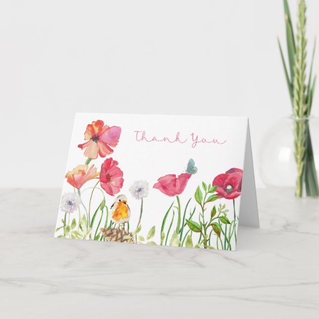 Thank You Card - Watercolor Nature (Front)