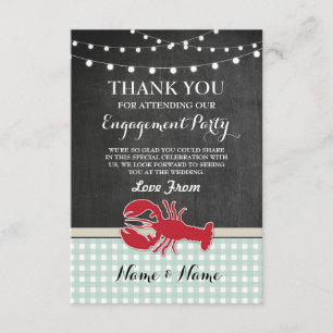 Thank You Card Wedding Crawfish Boil Lobster Beach