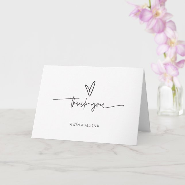 Thank You Card Wedding Shower Gift Party Card G400 (Orchid)