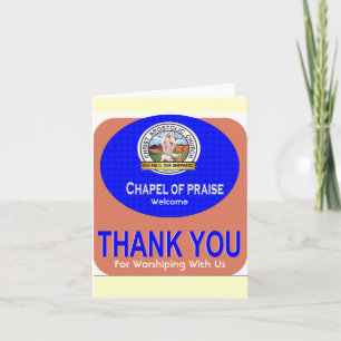 THANK YOU CARD, Welcome , For Worshiping With Us