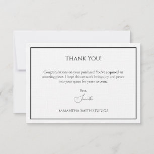 Thank You Card When Someone Buys Your Art Template