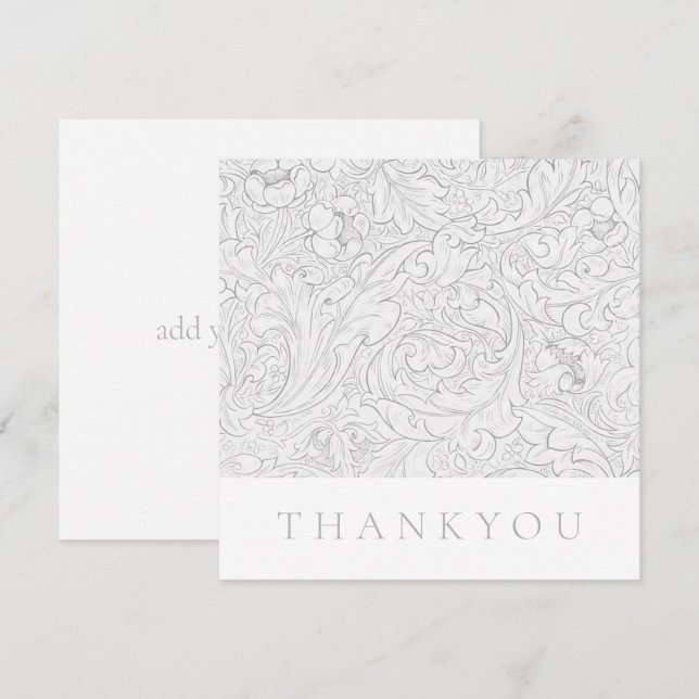 THANK YOU CARD : WILLIAM MORRIS : FLORAL DESIGN (Front/Back)