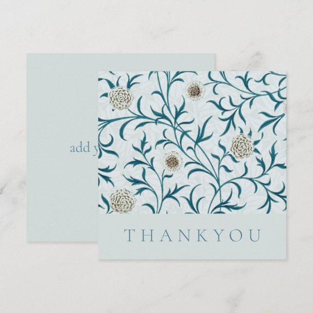 THANK YOU CARD : WILLIAM MORRIS : FLORAL DESIGN (Front/Back)