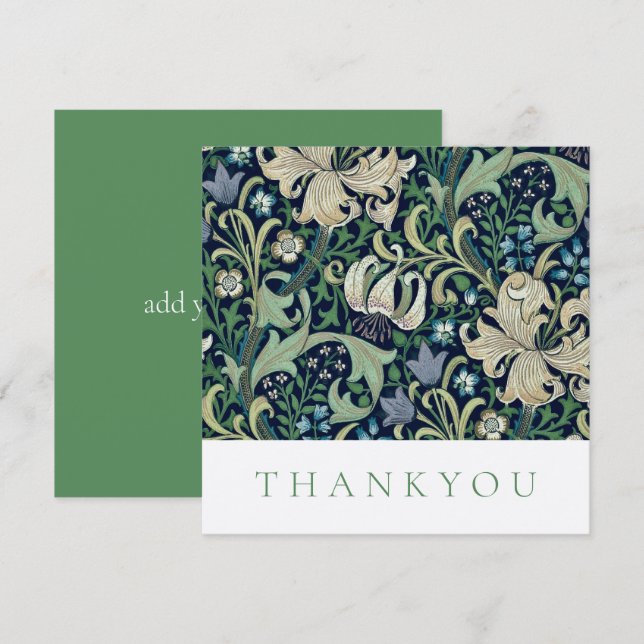 THANK YOU CARD : WILLIAM MORRIS : HONEYSUCKLE (Front/Back)