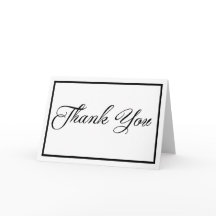 Thank You Card with black border
