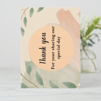 Thank you card with cute background element