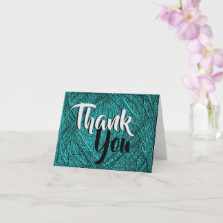 Thank You Card with Deep Teal Metallic Texture