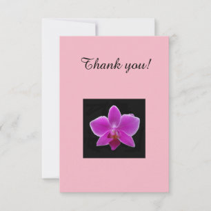 Thank you card with fuchsia pink orchid