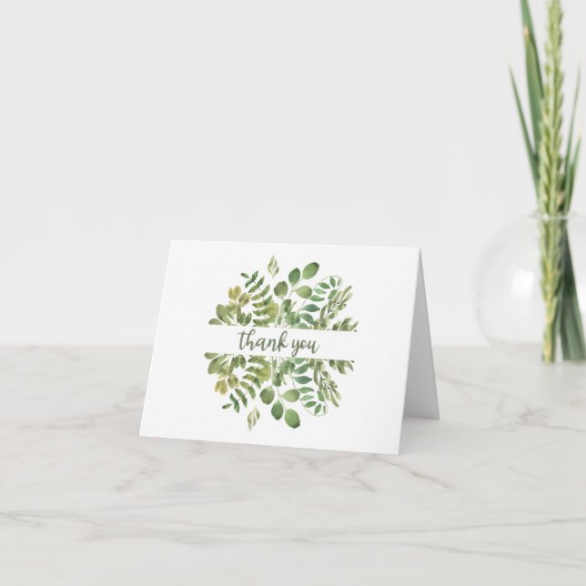 Thank You Card with Greenery (Front)