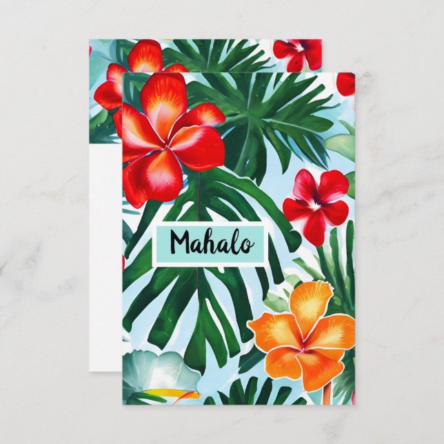 Thank you card with Hawaiian wording (Front/Back)