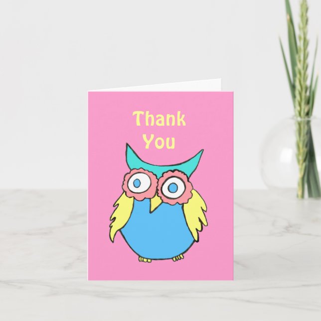 Thank you card with owl (Front)