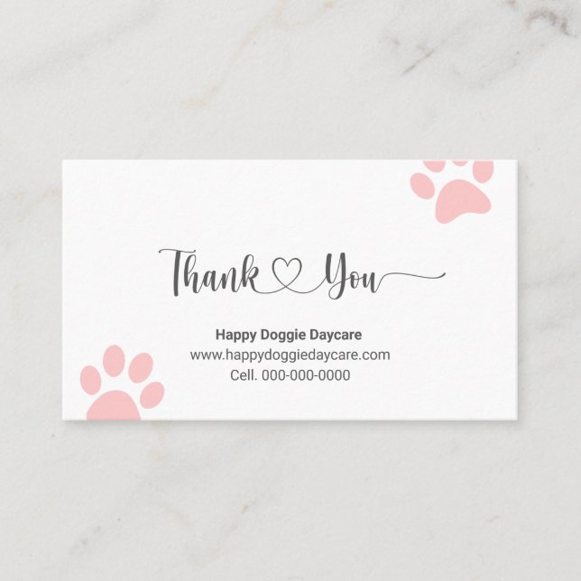 Thank You Card with Paw Print (Front)