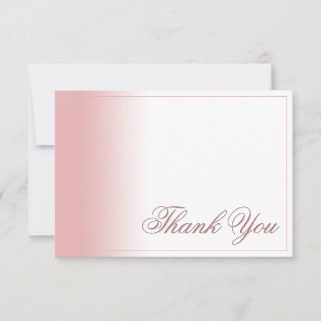Thank you card with Pink gradient, writing & frame (Front)