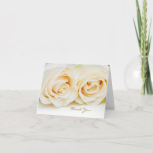 Thank you card with white-cream  roses.