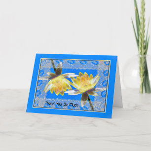 Thank You Card with Yellow Water Lilies