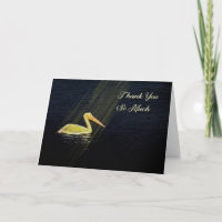 Thank You Card, Yellow Pelican & Light Beams