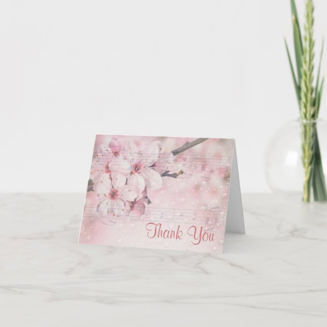 Thank You Cards (50) Floral Music Notes (Front)