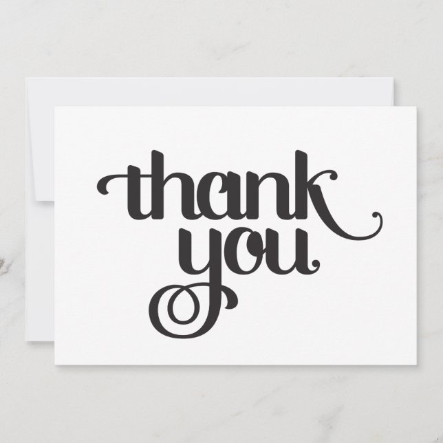 Thank You Cards: Black on White (Front)
