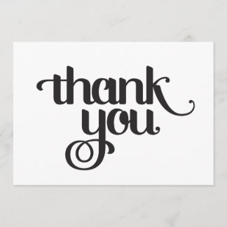 Thank You Cards: Black on White Card