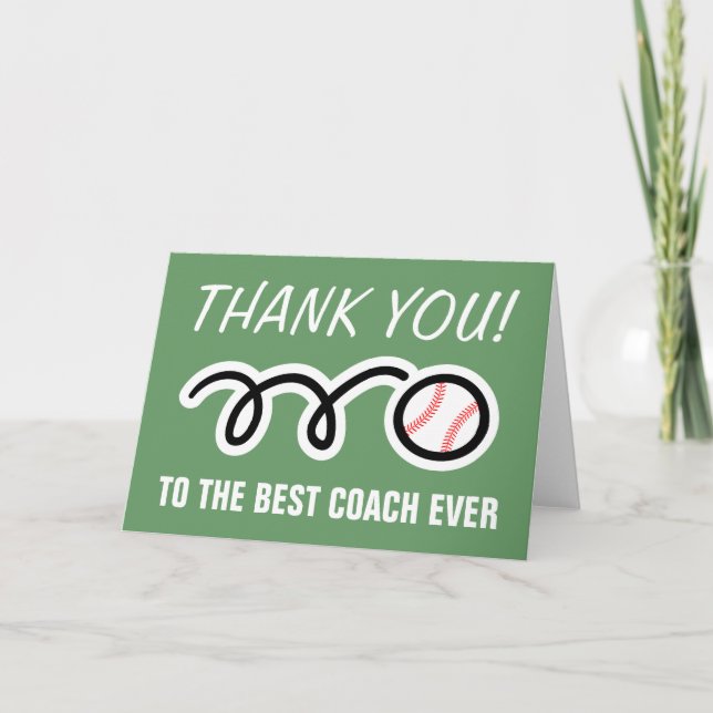 Thank you cards for baseball coach | Customizable (Front)
