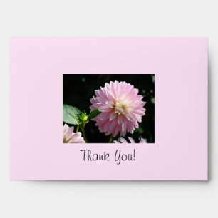 Thank You! Cards Pink Dahlia Flower Garden Envelope