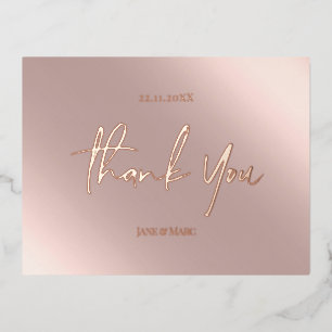 Thank You Cards Real Foil Rosegold Postcard