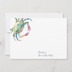 Thank You Cards Watercolor Blue Crab