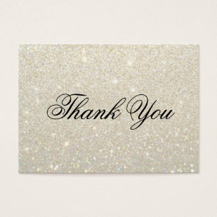 Thank You Cards - White Gold Glit Fab