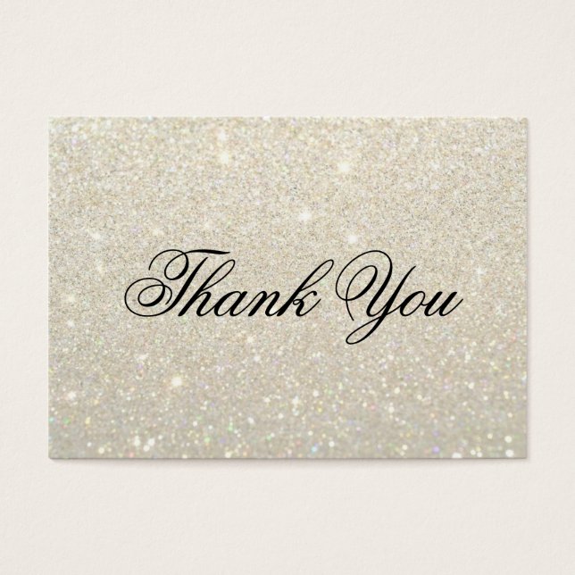 Thank You Cards - White Gold Glit Fab (Front)