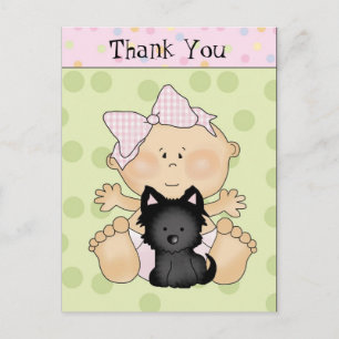 Thank You cartoon baby postcard