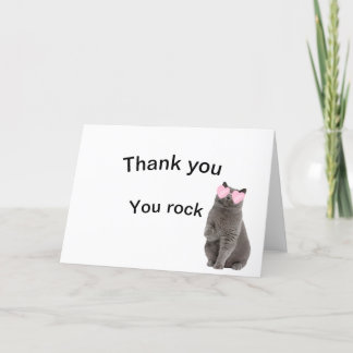 Thank you cat card "You Rock"