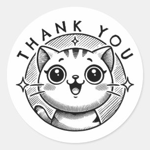 Thank You Cat Classic Round Sticker