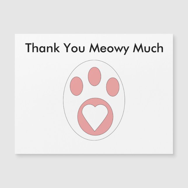 Thank You Cat Paw Print Heart Cute Personalize  (Front)