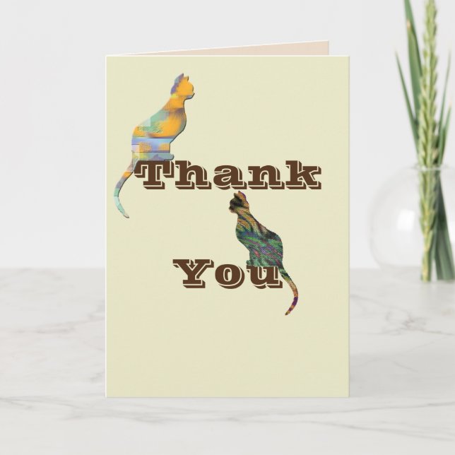 Thank You Cat Sitter Caregiver Marbled Striped Cat (Front)