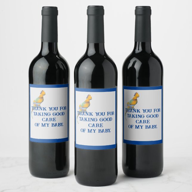 Thank You Cat Sitter House Pet Kitten Appreciation Wine Label (Bottles)