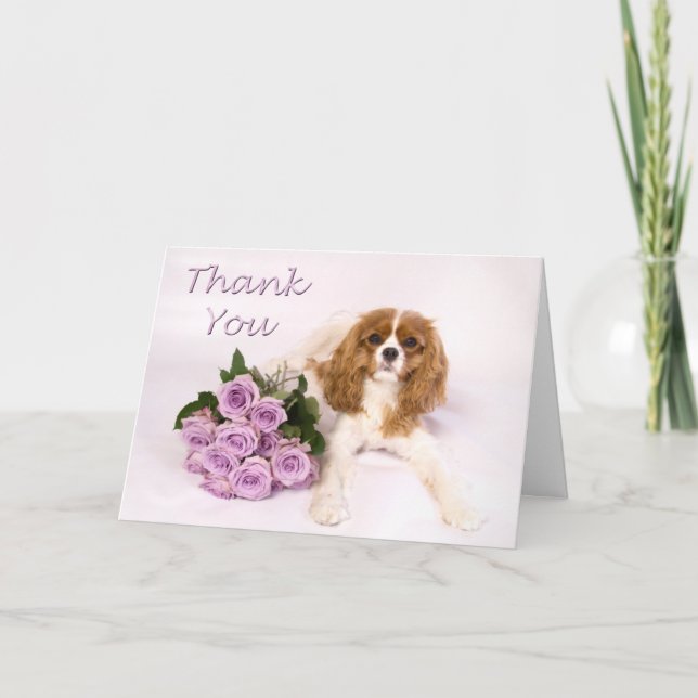 Thank You Cavalier King Charles Spaniel Roses (Front)