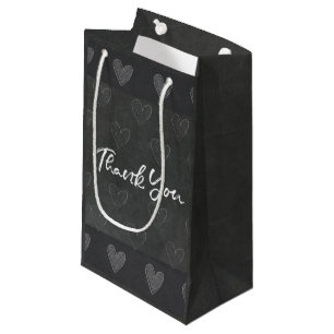 Thank You Chalk Board Design with Hearts Classic Small Gift Bag