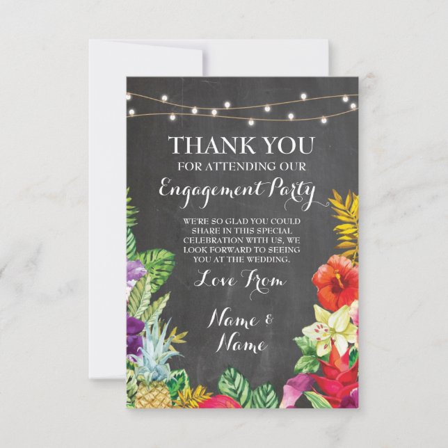 Thank You Chalkboard Rustic Aloha Tiki Card (Front)