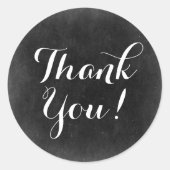 Thank You Chalkboard Rustic Shabby Cottage Chic Classic Round Sticker (Front)