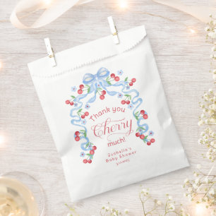 Thank you Cherry Much Cherry on top Thank you card Favour Bag