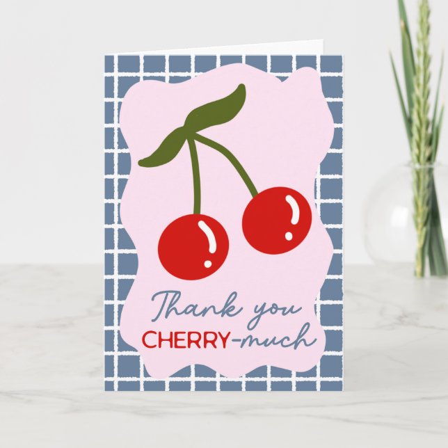 Thank You Cherry Much Cute Pun Card (Front)